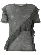 Iro Sheer Frill T-shirt - Grey