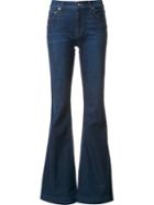Derek Lam 10 Crosby Dark Wash Flared Jeans, Women's, Size: 29, Blue, Cotton/polyester/spandex/elastane