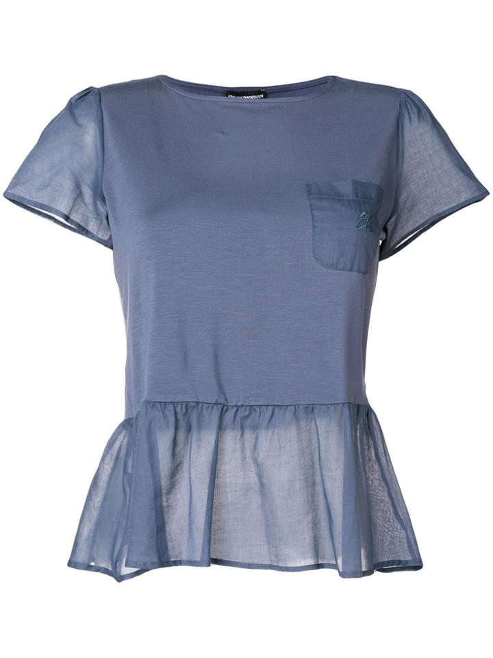 Emporio Armani Peplum T-shirt - Blue