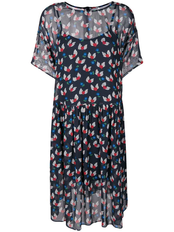 Chinti & Parker Juliet Heart Tea Dress - Blue