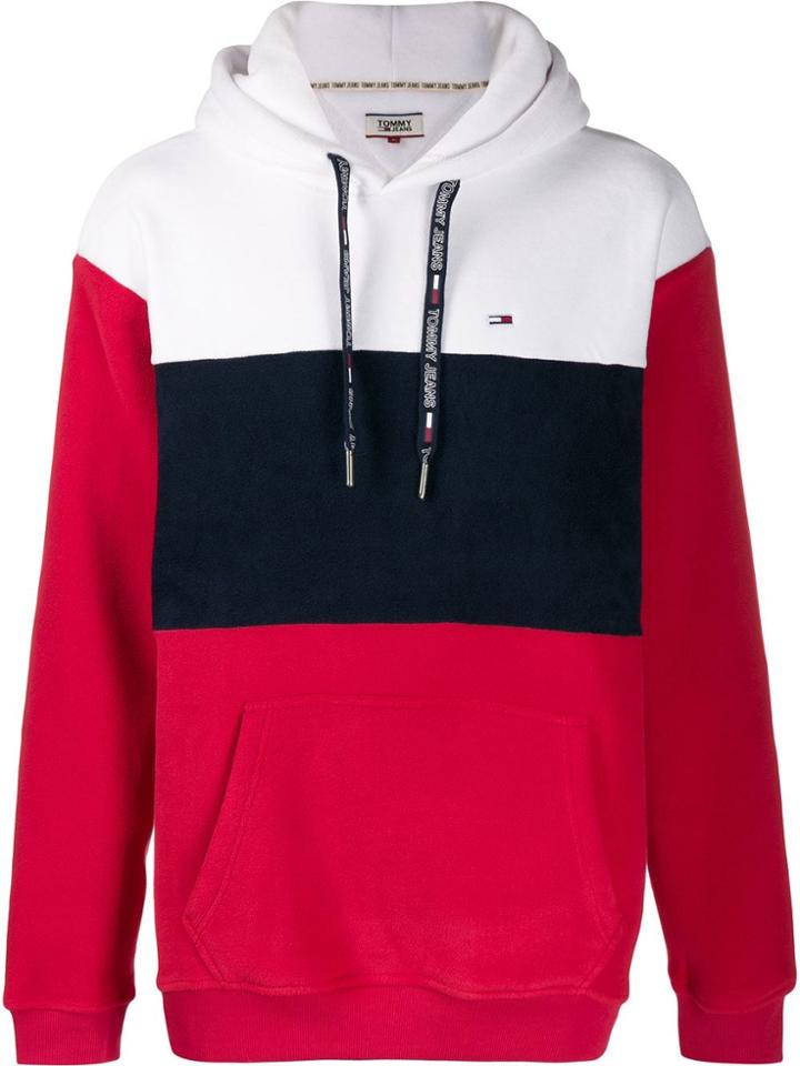 Tommy Jeans Colour Block Hoodie - Red