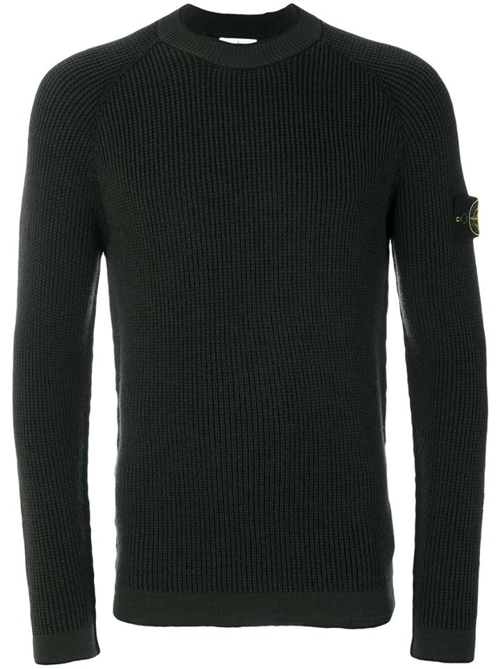 Stone Island Ribbed Knit Jumper - Green