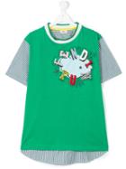Fendi Kids - Teen Fendi Fun Patch T-shirt - Kids - Cotton - 14 Yrs, Green