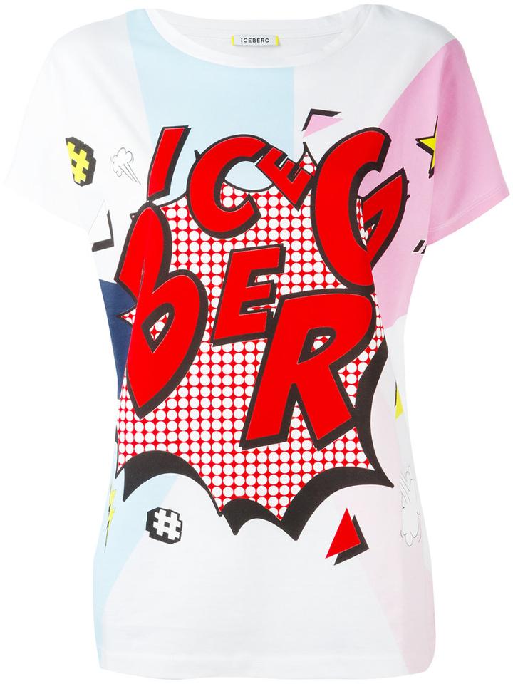 Iceberg - Printed T-shirt - Women - Cotton - 38, White, Cotton