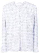 Msgm Frayed Tweed Jacket - White