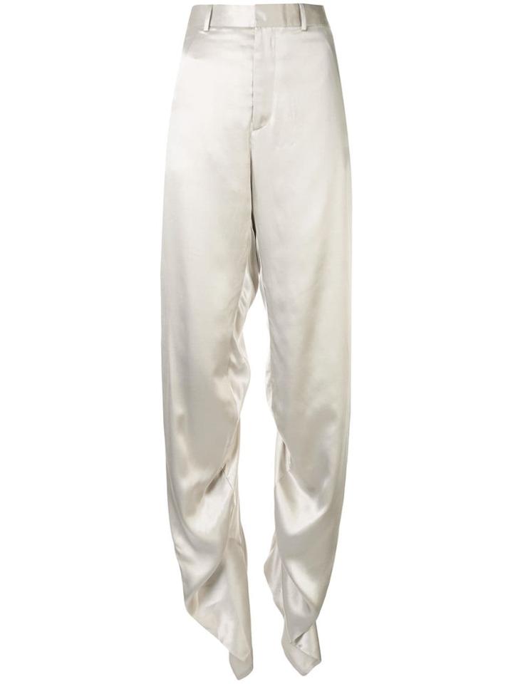 Y/project High Waist Ruched Trousers - Silver