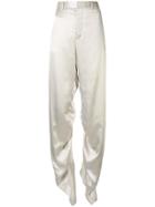 Y/project High Waist Ruched Trousers - Silver