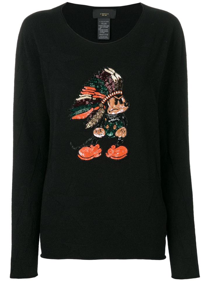 Lédition Sequin Mickey Jumper - Black