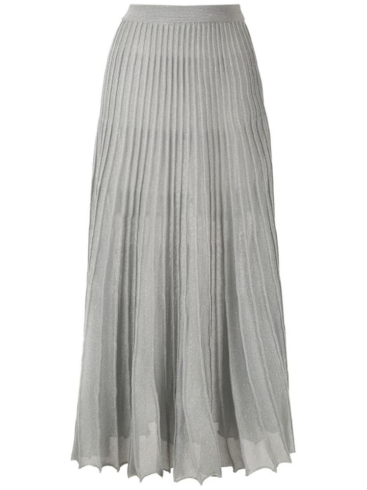 Nk Lurex Knit Long Skirt - Silver
