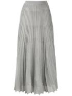Nk Lurex Knit Long Skirt - Silver