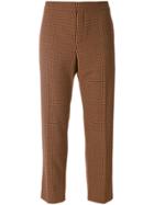 Chloé Checked Cropped Trousers - Brown