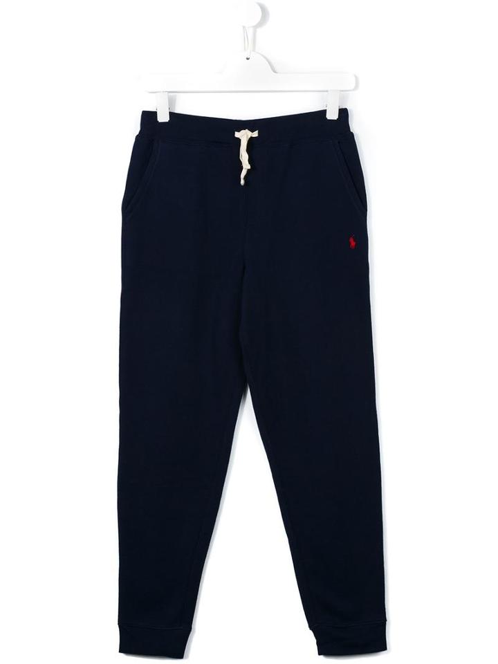 Ralph Lauren Kids Logo Embroidered Track Pants, Boy's, Size: 14 Yrs, Blue
