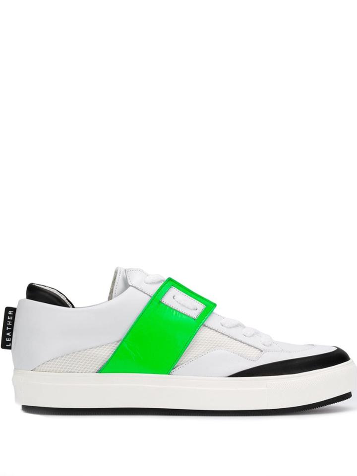 Leather Crown Lace-up Front Sneakers - White