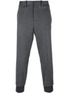 Neil Barrett Slim Fit Tailored Trackpants, Men's, Size: 50, Grey, Cotton/polyester/spandex/elastane/viscose