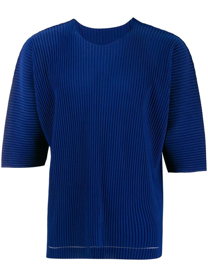Homme Plissé Issey Miyake Short-sleeve Pleated T-shirt - Blue
