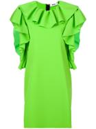 Msgm Ruffle Detail Dress - Green