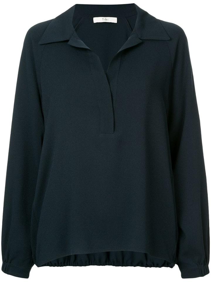 Tibi Savanna Polo Shirt - Blue