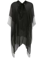 Haider Ackermann Asymmetric Sheer Blouse - Black