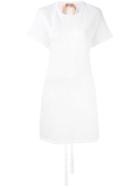 No21 Rear Ruffle Dress, Women's, Size: 38, White, Cotton