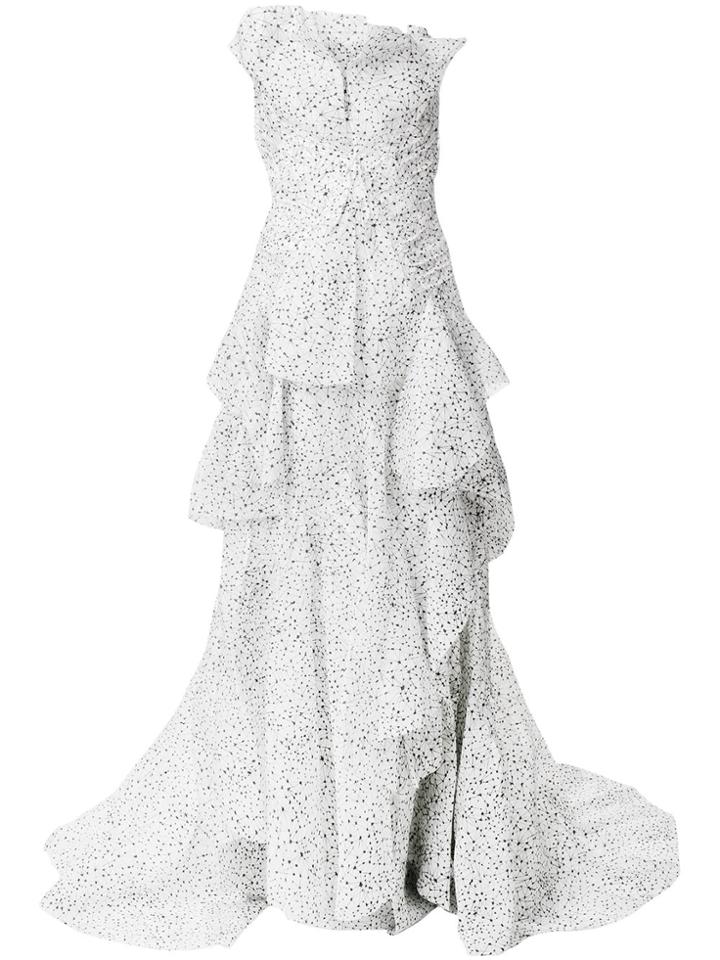 Maticevski Web Pattern Ruffled Gown - White