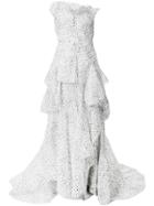 Maticevski Web Pattern Ruffled Gown - White