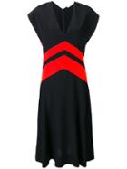 Givenchy Colour-block Flared Dress - Black