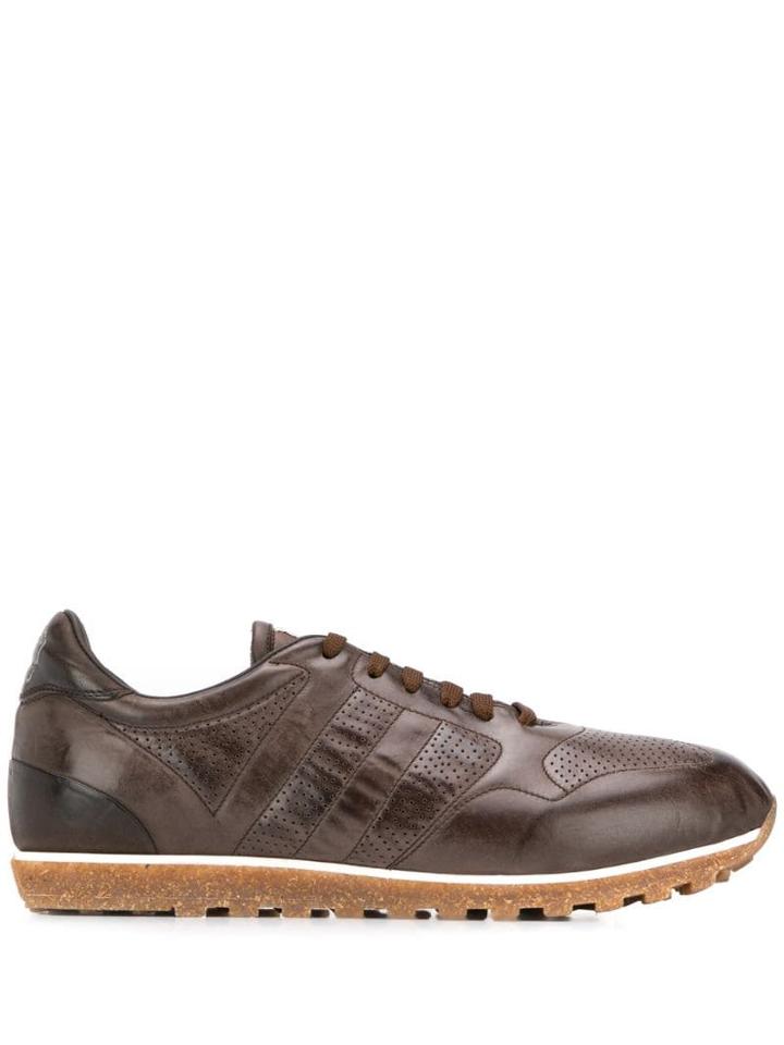 Alberto Fasciani Perforated Detail Sneakers - Brown