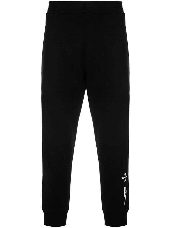 Neil Barrett Logo Print Track Trousers - Black