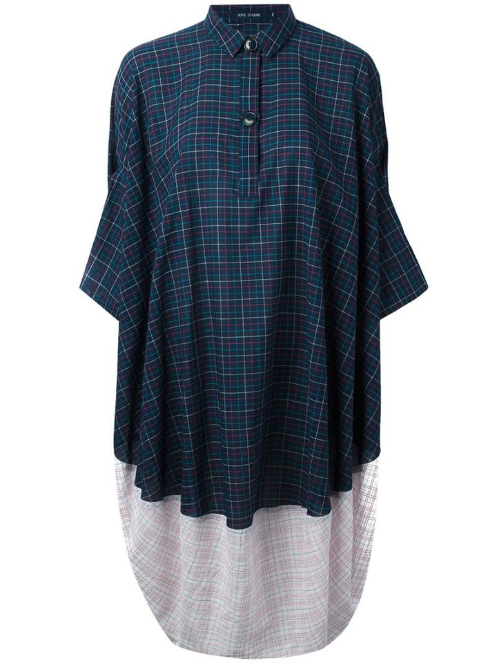 Sofie D'hoore - 'donut' Checked Dress - Women - Cotton - 40, Blue, Cotton