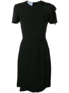 Prada Ruffled Fitted Dress - Black