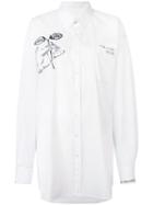 Maison Margiela - Oversize Print Detail Shirt - Women - Cotton - 40, Women's, White, Cotton