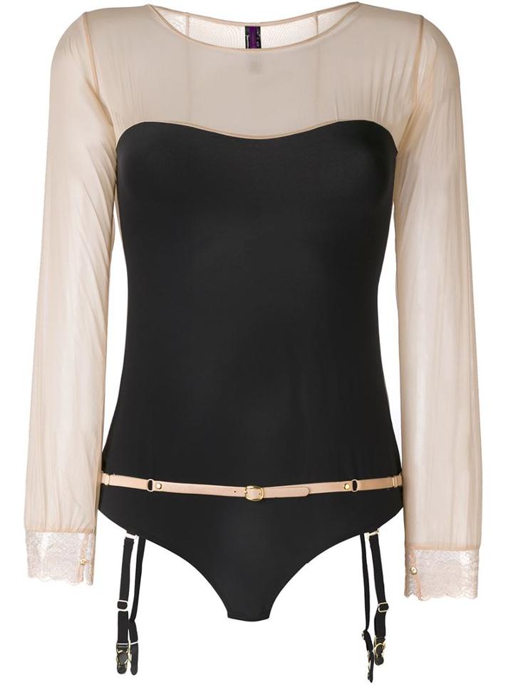 Maison Close 'la Cavaliere' Suspender Body, Women's, Size: Large, Black, Nylon/polyester/spandex/elastane
