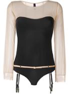 Maison Close 'la Cavaliere' Suspender Body, Women's, Size: Large, Black, Nylon/polyester/spandex/elastane
