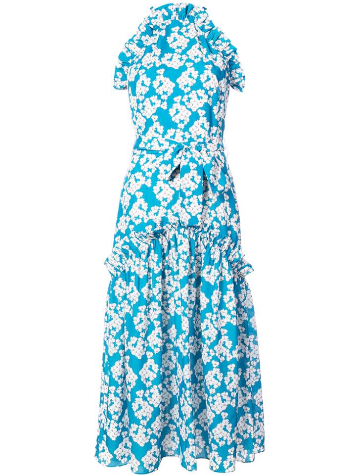 Borgo De Nor Tie Waist Day Dress - Blue