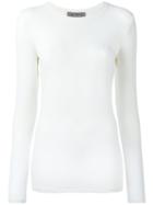 Sportmax Curvone Longsleeved T-shirt, Women's, Size: Large, White, Polyamide/spandex/elastane/viscose