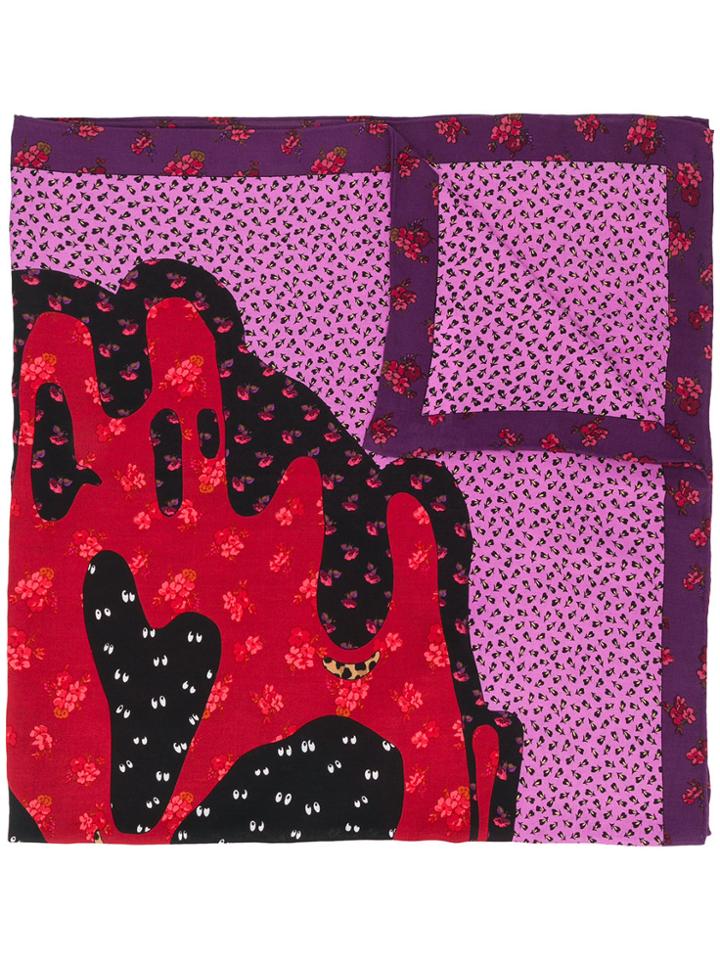 Coach Floral Scarf - Red