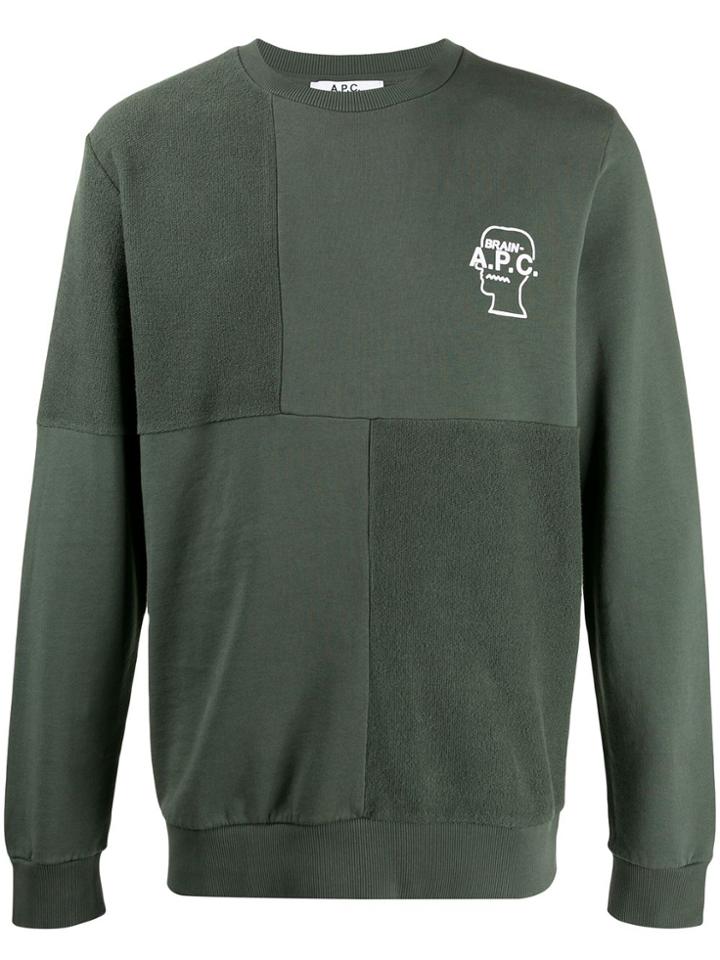 A.p.c. Patchwork Sweatshirt - Green