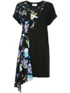 3.1 Phillip Lim Floral Asymmetric T-shirt Dress - Black