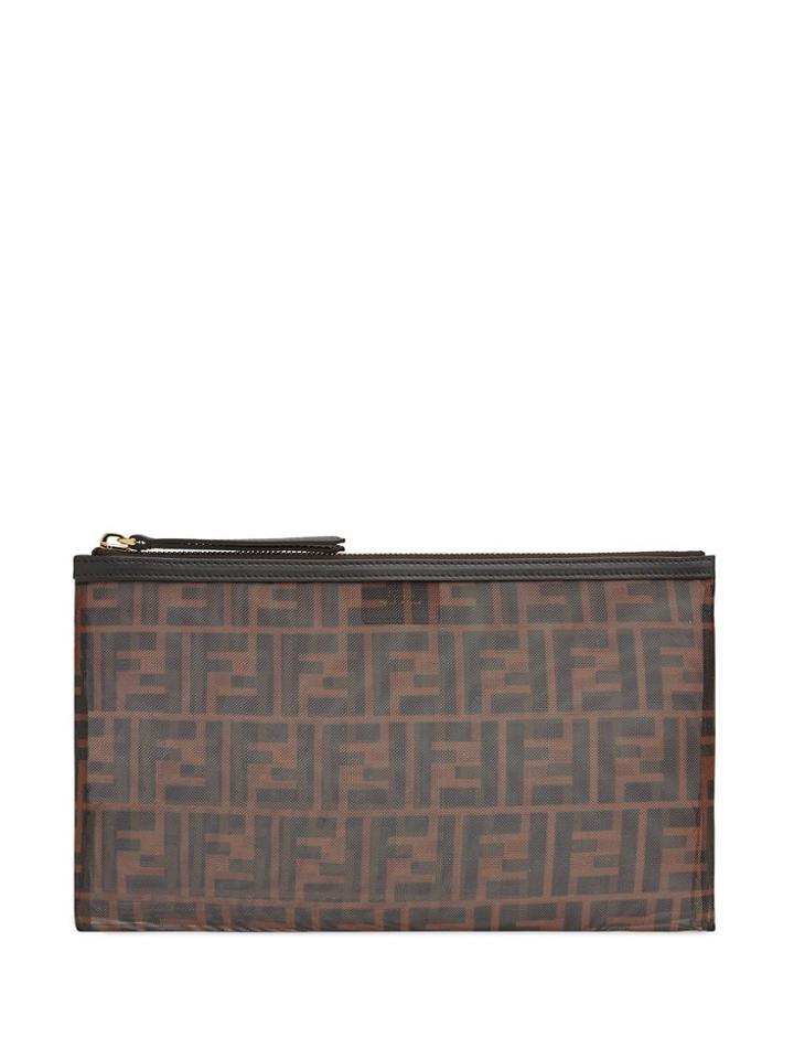 Fendi Large Ff Envelope Pouch - Brown