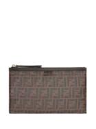 Fendi Large Ff Envelope Pouch - Brown