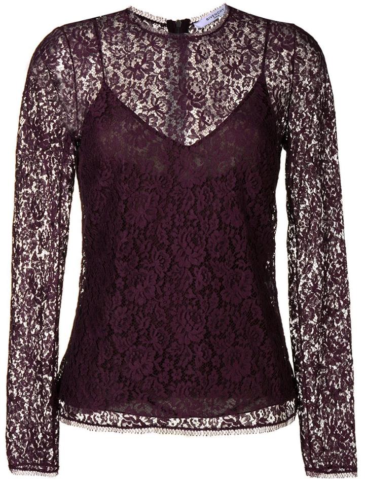 Givenchy Floral Lace Top - Purple