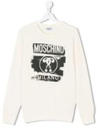 Moschino Kids - Teen Logo Print Sweatshirt - Kids - Cotton/spandex/elastane - 14 Yrs, White