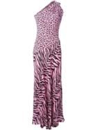 Moschino Cheap & Chic Animal Print One-shoulder Dress