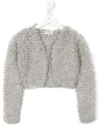 Cashmirino Loop Knit Cropped Cardigan, Girl's, Size: 8 Yrs, Grey