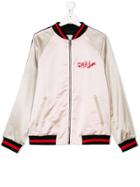 Gaelle Paris Kids Teen Embroidered Chinese Motif Bomber Jacket - Pink