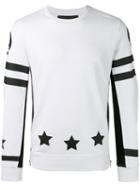 Hydrogen Star Print Sweatshirt, Men's, Size: Small, White, Cotton