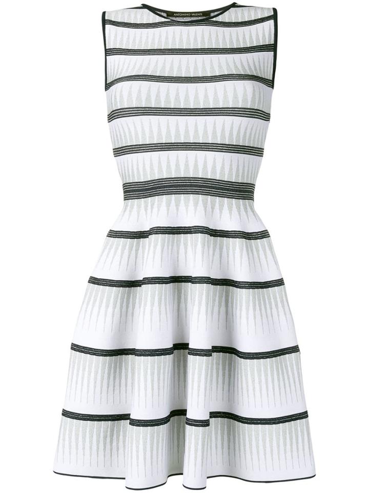 Antonino Valenti Knitted Flared Dress - White