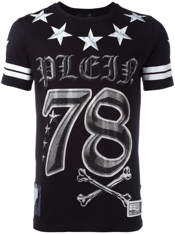 Philipp Plein Printed T-shirt, Men's, Size: Xl, Black, Cotton