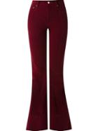 Amapô Flared Velvet Trousers, Women's, Size: 42, Red, Cotton/spandex/elastane