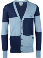 Vivienne Westwood Man Contrast Panel Cardigan, Men's, Size: Xl, Blue, Cotton